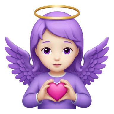 love cupid purple cute no human, an angel with heart, a withe angel like a baby sticker