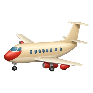 minimalist light beige (milky) airplane, Apple emoji style, no text sticker