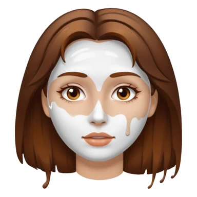 Brown hair woman, splashed white on face sticker