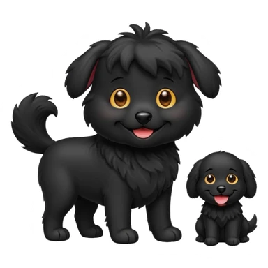 perro negro emoji para copiar y egar sticker