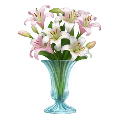lily bouquet in a crystal vase  sticker