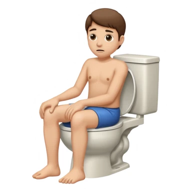 Constipated on the toilet  sticker
