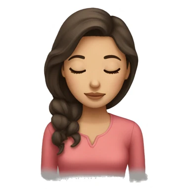 Brunette girl sleeping sticker