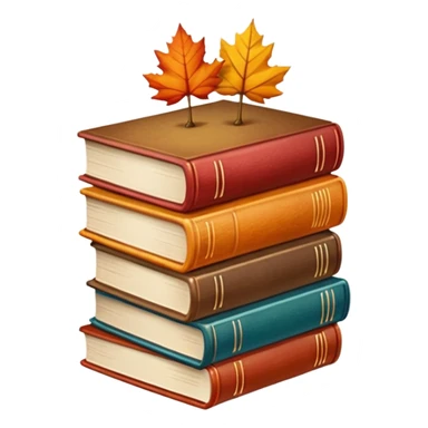 Autumn and books sticker