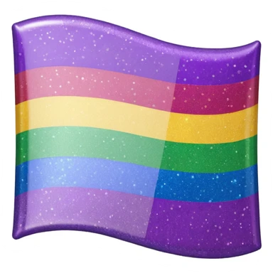 glitter cian and purple lgbtq sticker
