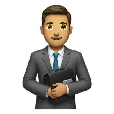 student in a suit and a briefcase sticker