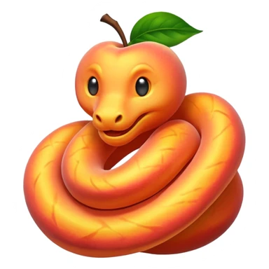 serpent coiled around glowing peach sticker