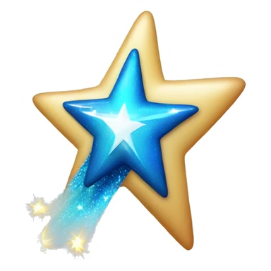 a blue sparkling shooting star with a blue shoting sparkle trail sticker