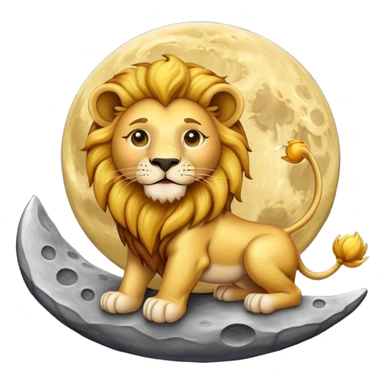 Lion  on the moon sticker