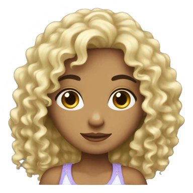 latin girl long black curly hair sticker