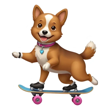 a dog skating sticker
