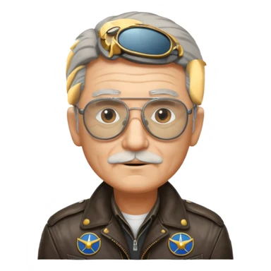 an old civil pilot without mustache sticker