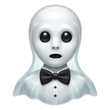 A ghost with a bowtie sticker