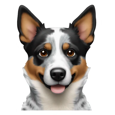 blue heeler less brown black ears sticker