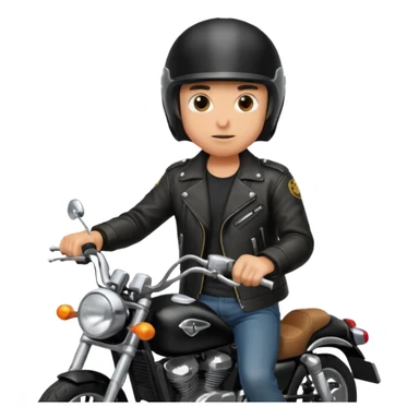 biker riding a motorcycle, wearing a black helmet, simple, expressive sticker