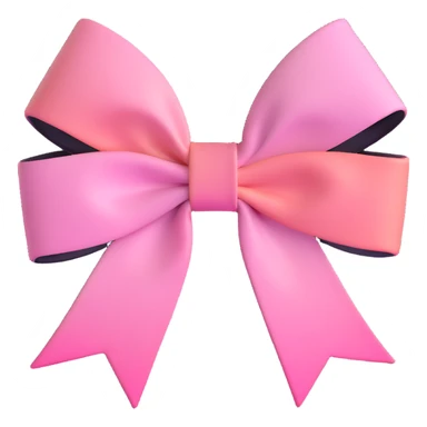 emoji style pink bow with gothic effect, pastel pink to black gradient,, remove background sticker