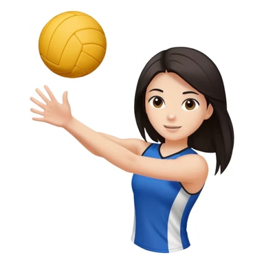 girl with straight dark hair playing volleyball sticker