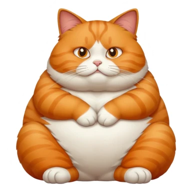 A fat cat sitting down ( laying as if they are slowly falling on the floor from the wall ) and looking like they don’t care about it sticker