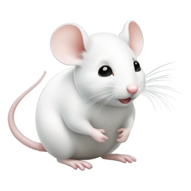 Cute little white mouse kissing sticker