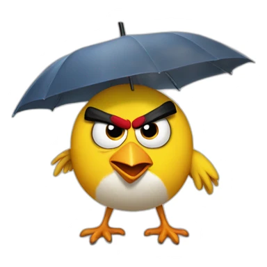 Angry bird eating an umbrella sticker