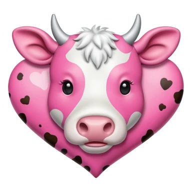 Pink cow print heart sticker