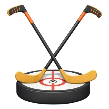 two hockey sticks crossing and a puck sticker