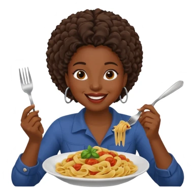 the black woman who eats pasta sticker