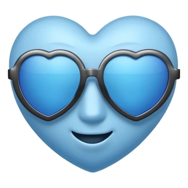 blue heart wearing sunglasses sticker