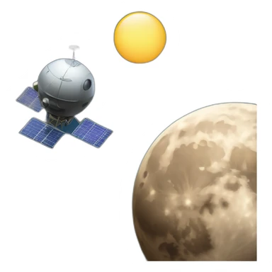 moon and satellite sticker