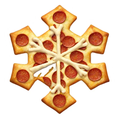 Snowflake eating a pizza  sticker