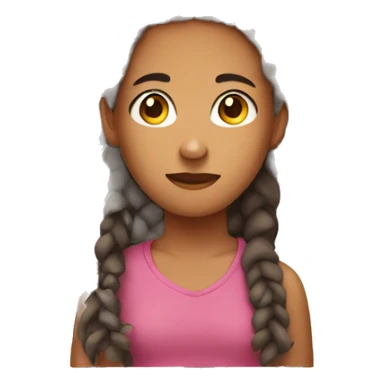 Teenager with braids  sticker