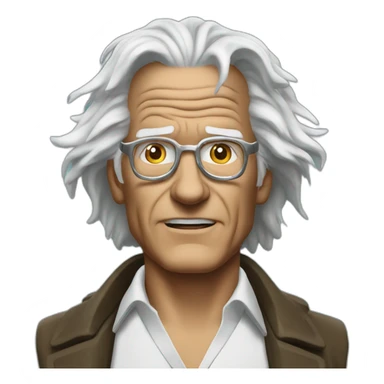 no glasses doc brown back to the future sticker