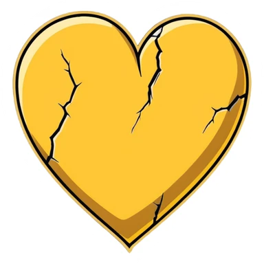kintsugi heart cartoon sticker sticker