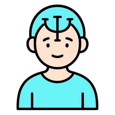 Discord role icon for 'pacientas' patient of a psychiatric clinic, #6fe8f3 color, soft friendly look, simple face or figure, easy to recognize at small size sticker