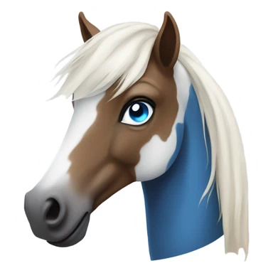 Horse pie bai white mane and blue eye sticker