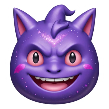 glitter purple and pink gengar sticker