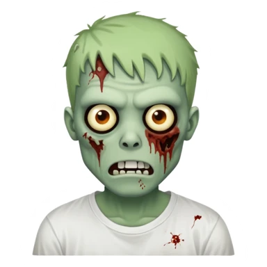 Zombie guy ios emoji wearing a white t shirt sticker