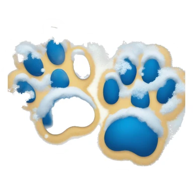 Two paw prints in snow sticker