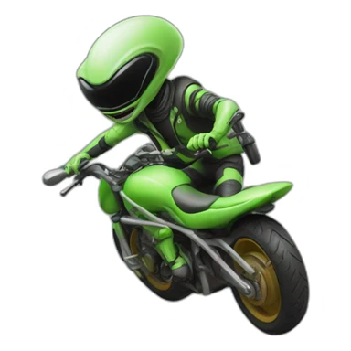 alien on a moto sticker