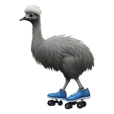 Emu leaving home wearing roller skates  sticker