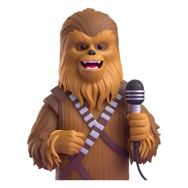 Chewbacca holding a microphone sticker