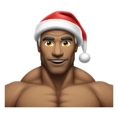 Body builder wearing Santa hat sticker