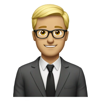 Blonde man with black eyeglasses sticker