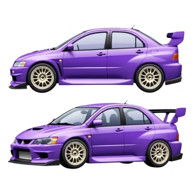 Mitsubishi lancer Evo viii purple and half white  sticker