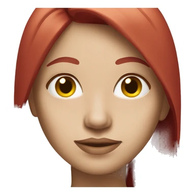 Red-haired girl with long hair in a spa mask sticker