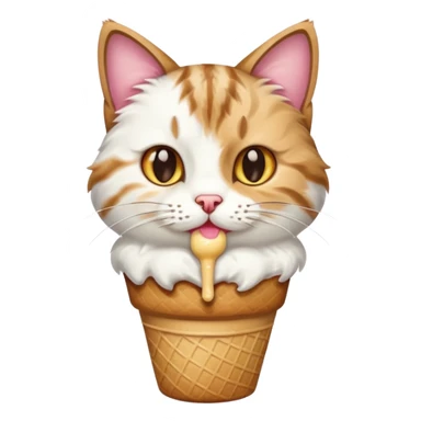 A cat eating a icecream sticker