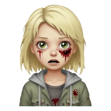 cute zombie girl with blonde hair sticker