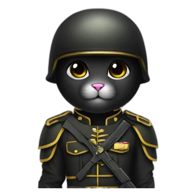 Black bunny soldier sticker