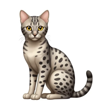 Egyptian Mau cat full body sitting with ancient temple background sticker