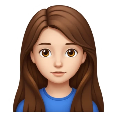 Дівчина з простими довгим волоссям 15 років волосся коричневе sticker